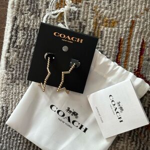 Coach Gold Chain Drop Earrings